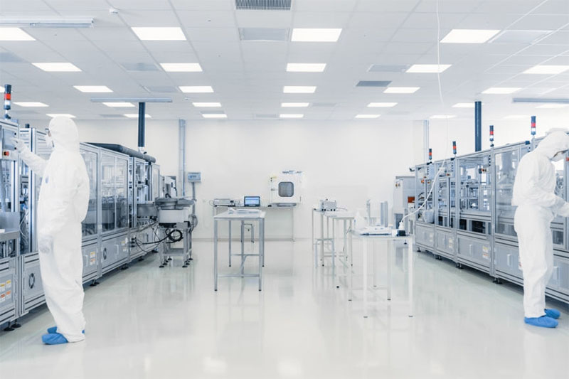 Visitors visiting the clean room